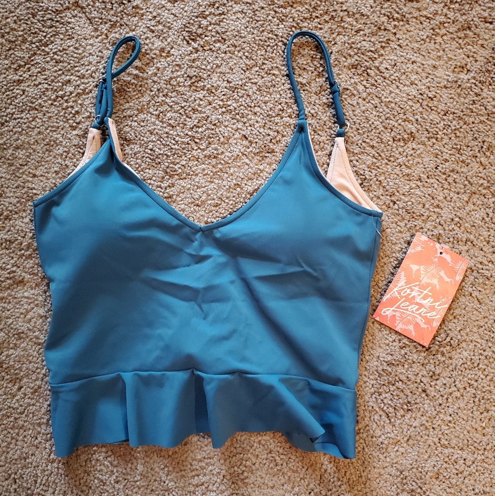 NEW Kortni Jeane Peplum Swim Top